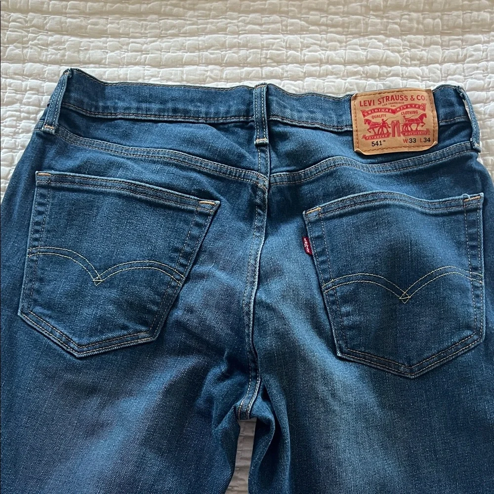 Levi's 541 Slim Straight Jeans in Dark Blue Denim
